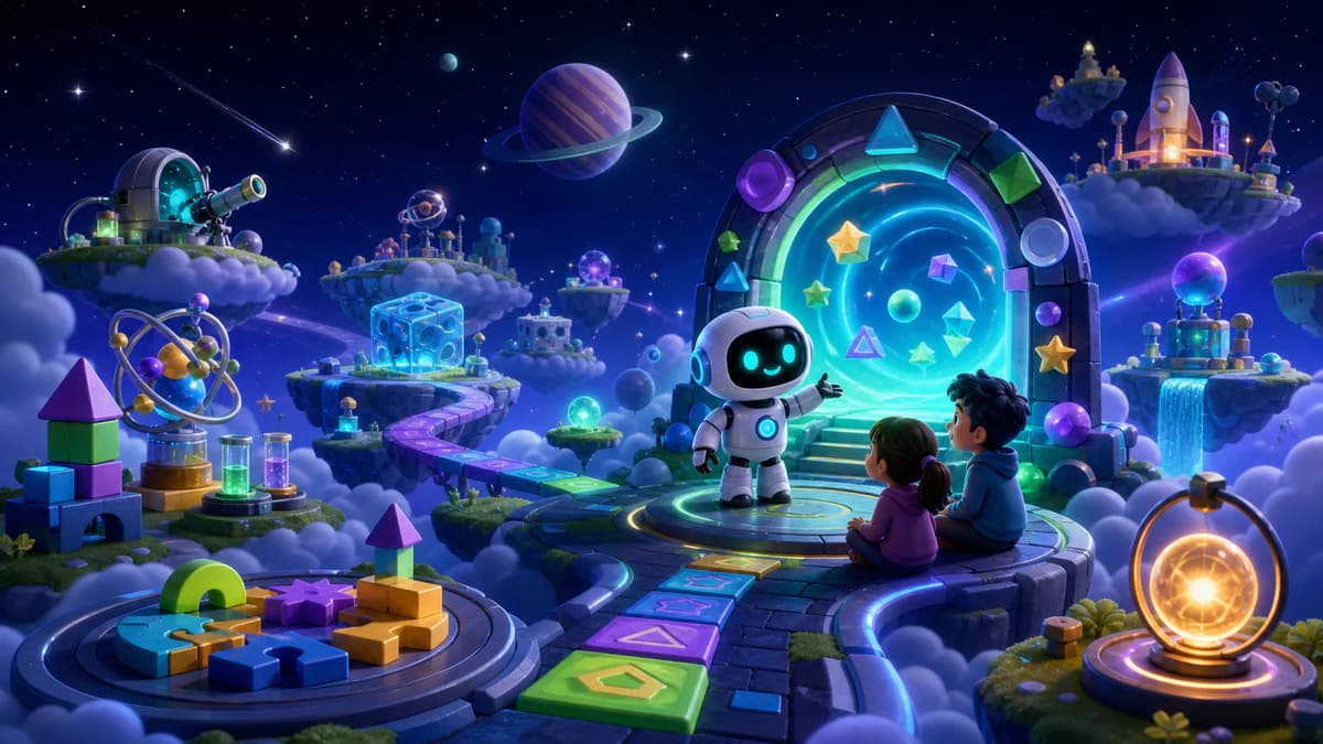 A colourful educational game world